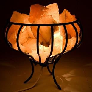 Himalayan Salt Lamp - Wire Caged Fire Basket