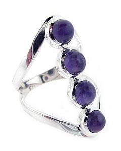 Amethyst Ring in Sterling Silver with four cabochons