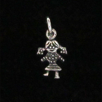 Pendant - Small Girl Charm - Sterling Silver