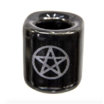 Spell Candle Holder - Pentacle - Ceramic 1.25"