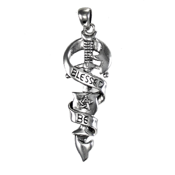 Pendant - Blessed Be Blade & Chalice - Sterling Silver