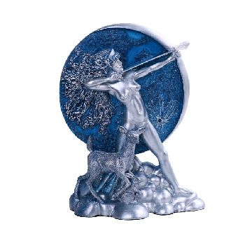 Diana Statue - Silver Resin 7.5"
