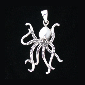 Pendant - Playful Octopus - Sterling Silver