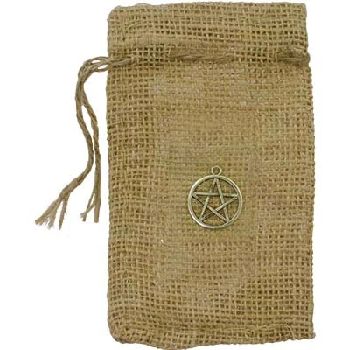 Jute Pouch with Pentacle - 3 x 5"