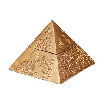 Trinket Box - Egyptian Pyramid - Gold Resin 4"