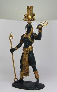 12" statue of Egyptian god Toth handpainted in black and gold