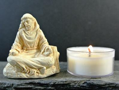 western mysteries statue - st. francis meditating - 2"